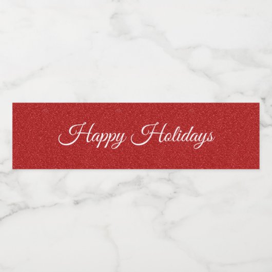 Rood Glitter Christmas Water Flesje Label Waterfles Etiket (Enkel label)