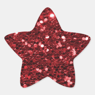 Rood glitter Faux Glitter Sparkle Star Ster Sticker