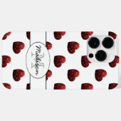 Rood Glitter fonkelt Harten patroon Monogram wit Case-Mate iPhone Case (Achterkant (horizontaal))