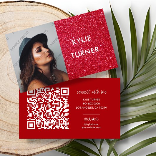 Rood Glitter | Foto | Sociale media | QR-code Visitekaartje