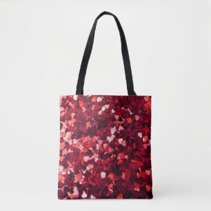 Rood Glitter Hart: Minimalistische textuur. Draagtas