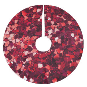 Rood Glitter Hart: Minimalistische textuur. Kerstboom Rok