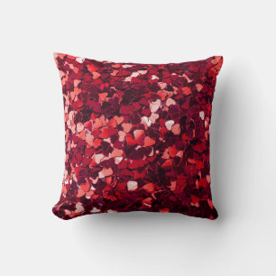 Rood Glitter Hart: Minimalistische textuur. Kussen