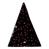 Rood glitter Oyes Polka Dots glimlachen Feesthoedjes (Rechts)