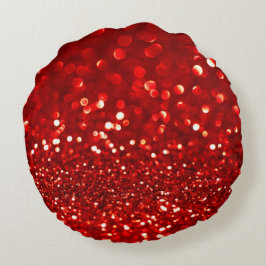 Rood glitter Round Sierkussen Rond Kussen