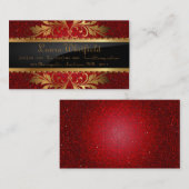 Rood Glitter Sequin Disco Glitz Visitekaartje (Voorkant / Achterkant)