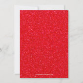 Rood Glitter SURPRISE Birthday Invitations (Achterkant)