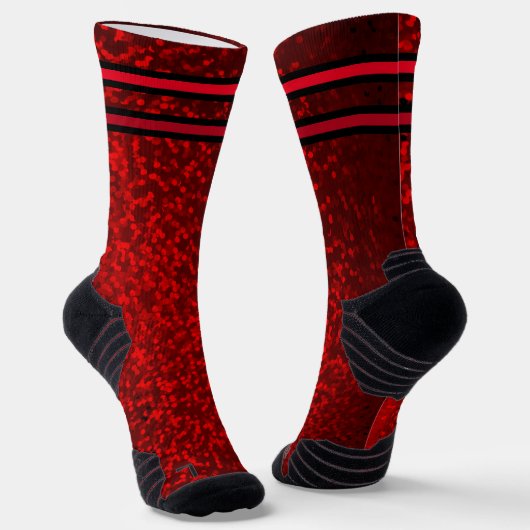 rood glitterhart sokken (Gebogen)