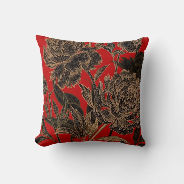 Rood/Gold-ontwerp Kussen (Voorkant)