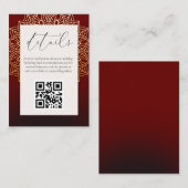 Rood Gold QR Code Weddenschap Website Kaart (Voorkant / Achterkant)