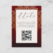 Rood Gold QR Code Weddenschap Website Kaart (Voorkant)