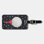 Rood Golf-T-shirt met sterren Bagagelabel (Voorkant horizontaal)