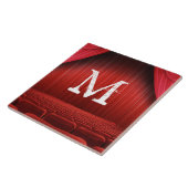 Rood gordijnbioscoopmonogram tegeltje (Zijkant)