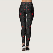  rood gotisch Roos DamasPatroon Leggings (Achterkant)