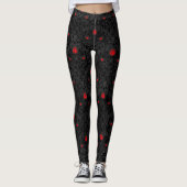  rood gotisch Roos DamasPatroon Leggings (Voorkant)