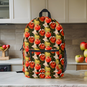 Rood Goud Apple Oogstpatroon  Handschrift Bedrukte Rugzak
