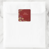 Rood Goud Bloemen Sticker (Tas)