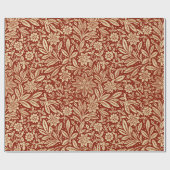 Rood & Goud Bloempatroon Cadeaupapier (Vlak)