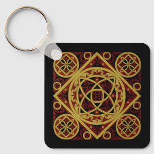 Rood & Goud Celtic Design Sleutelhanger