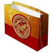 Rood Goud Chinees Paard papier-cut 2026 LGB Groot Cadeauzakje (Achterkant Gekanteld)