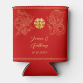Rood goud Chinese bruiloft draak en feniks Blikjeskoeler (Voorkant)