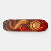 Rood & Goud Chinese Draak Skateboard (Horizontaal)