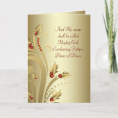 Rood Goud Christelijk Kerst Kaarten (Voorkant)