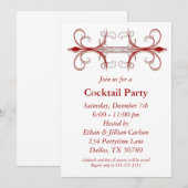 Rood & Goud Cocktail Party Uitnodigingen (Voorkant / Achterkant)