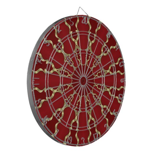 Rood Goud Decoratief Dartbord (Voorkant Links)