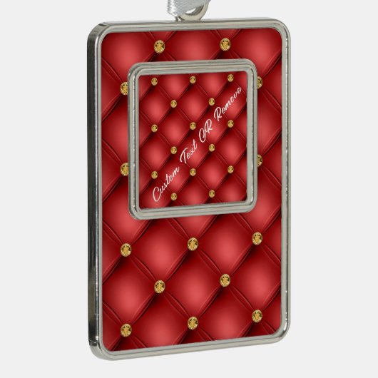 Rood Goud Diamant Aangepaste Tekst Kerst Ornament (Rechts)