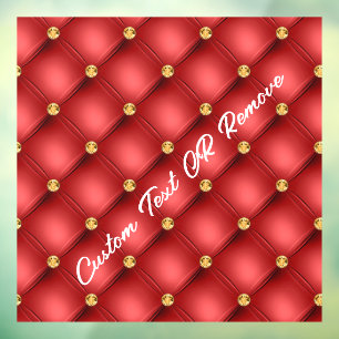 Rood Goud Diamant Getuft Aangepaste Tekst Venster Raamsticker