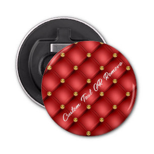 Rood Goud Diamant Getuft Custom Tekst Flesopener Button Flesopener