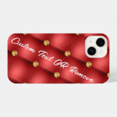 Rood Goud Diamant Getuft Custom Tekst iPhone Case iPhone Hoesje (Achterkant horizontaal)