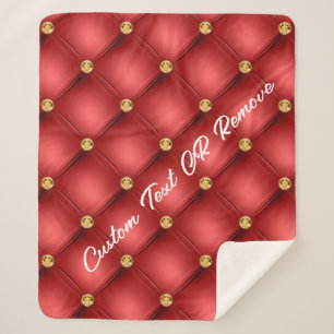 Rood Goud Diamant Getuft Custom Tekst Sherpa Deken