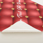 Rood Goud Diamant Getuft Custom Tekst Sherpa Deken (3/4)