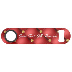 Rood Goud Diamant Getuft Custom Text Bar Key Speed Flessenopener