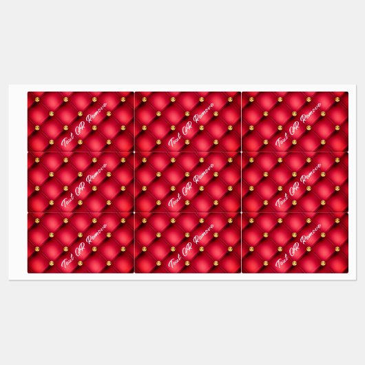 Rood Goud Diamant Tufted Aangepaste Tekst Labels (Vel)