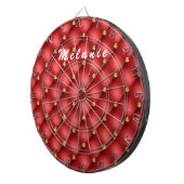 Rood Goud Diamant Tufted Custom Naam Dart Board Dartbord (Voorkant Rechts)