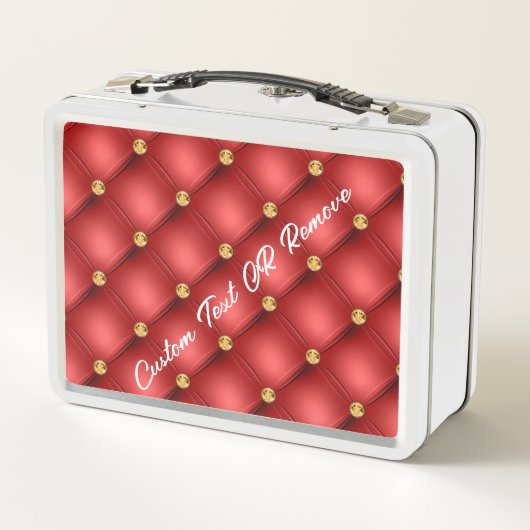 Rood Goud Diamanten Tuft Metalen Lunch Box Aangepa (Achterkant)