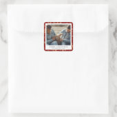 Rood Goud Elegant Vrolijk Kerstfeest Custom Photo Vierkante Sticker (Tas)
