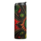 Rood, Goud en Groen in Abstract Thermosbeker (Gedraaid links)