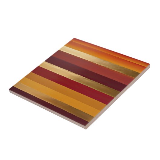 Rood goud en oranje strepen tegeltje (Zijkant)