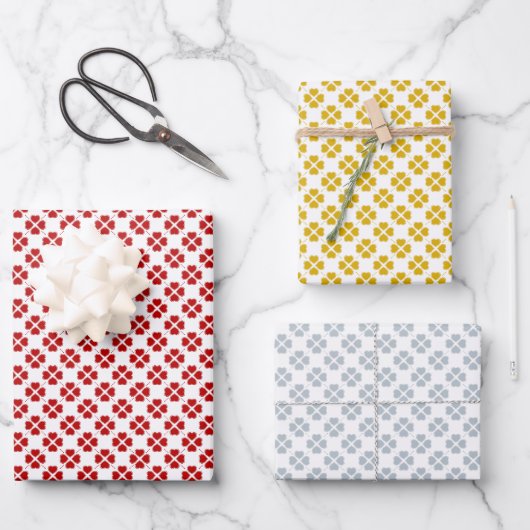 Rood, goud en zilver inpakpapier. inpakpapier vel (Voorkant)