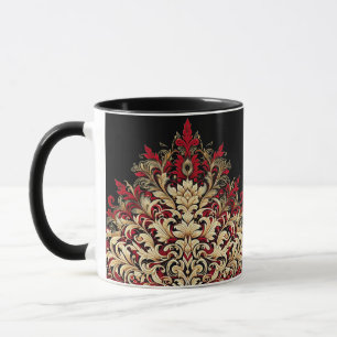 Rood Goud en Zwarte Damast Mok