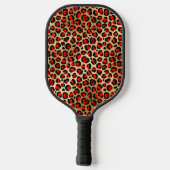 Rood goud en zwarte Folie Lopard-penseelstreken Pickleball Paddle (Achterkant)