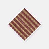 Rood Goud Faux Glitter Strepen Servetten (Hoek)