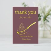 Rood Goud Geel Voedsel Frituurpan Bedankkaart (Staand voorkant)