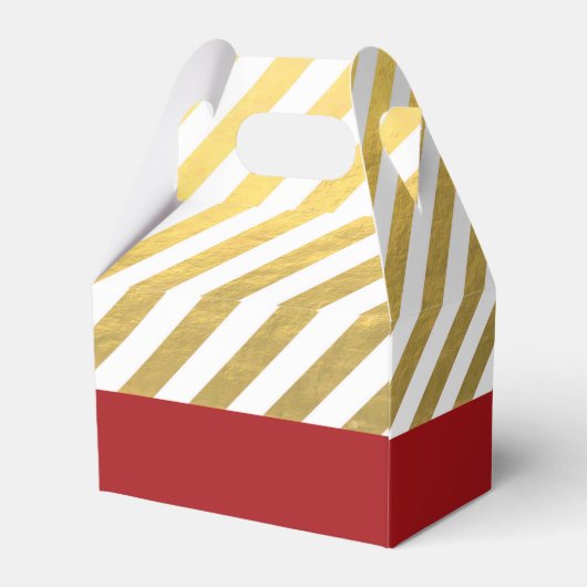 Rood & Goud Gestreepte Kerstmis Partij Favor Dozen Bedankdoosjes (Achterkant)