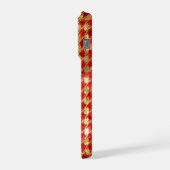 Rood & Goud Gingham iPhone Hoesje (Linkerkant)