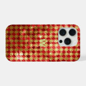 Rood & Goud Gingham iPhone Hoesje (Achterkant horizontaal)